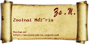 Zsolnai Mária névjegykártya